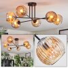Ripoll ceiling light, globe light Amber, 6-light sources