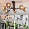 Ripoll ceiling light, globe light clear, Smoke-coloured, 6-light sources