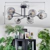 Ripoll ceiling light, globe light clear, Smoke-coloured, 6-light sources