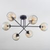 Ripoll ceiling light, globe light Amber, clear, 6-light sources