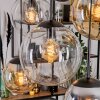Gastor hanging light, globe light, pendant light Amber, chrome, clear, Smoke-coloured, 6-light sources