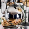 Gastor hanging light, globe light, pendant light Amber, chrome, clear, Smoke-coloured, 6-light sources