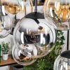 Gastor hanging light, globe light, pendant light Amber, chrome, clear, Smoke-coloured, 8-light sources