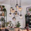 Gastor hanging light, globe light, pendant light Amber, clear, Smoke-coloured, 8-light sources