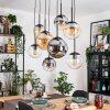 Gastor hanging light, globe light, pendant light Amber, clear, Smoke-coloured, 8-light sources