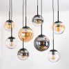 Gastor hanging light, globe light, pendant light Amber, clear, Smoke-coloured, 8-light sources