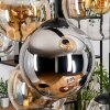 Gastor hanging light, globe light, pendant light Amber, chrome, clear, Smoke-coloured, 8-light sources