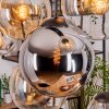 Gastor hanging light, globe light, pendant light Amber, chrome, clear, Smoke-coloured, 8-light sources