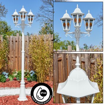 Hongkong lamp post, path light white, 3-light sources