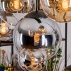 Gastor hanging light, globe light, pendant light Amber, chrome, clear, Smoke-coloured, 8-light sources
