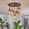 Ripoll ceiling light, globe light Amber, clear, Smoke-coloured, 5-light sources