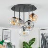 Ripoll ceiling light, globe light Amber, clear, Smoke-coloured, 5-light sources