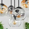 Ripoll ceiling light, globe light Amber, clear, Smoke-coloured, 5-light sources