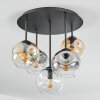 Ripoll ceiling light, globe light Amber, clear, Smoke-coloured, 5-light sources