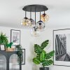 Ripoll ceiling light, globe light Amber, clear, Smoke-coloured, 5-light sources