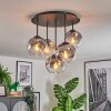 Ripoll ceiling light, globe light clear, Smoke-coloured, 5-light sources