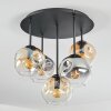 Ripoll ceiling light, globe light Amber, clear, Smoke-coloured, 5-light sources
