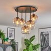 Koyoto ceiling light, globe light 45 cm Amber, clear, 5-light sources