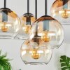 Koyoto ceiling light, globe light 45 cm Amber, clear, 5-light sources