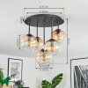 Koyoto ceiling light, globe light 45 cm Amber, clear, 5-light sources