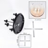 Koyoto ceiling light, globe light 45 cm Amber, clear, 5-light sources