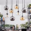 Koyoto hanging light, globe light, pendant light Amber, chrome, clear, Smoke-coloured, 8-light sources
