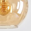 Koyoto hanging light, globe light, pendant light Amber, chrome, clear, Smoke-coloured, 8-light sources