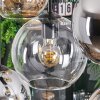 Koyoto hanging light, globe light, pendant light Amber, chrome, clear, Smoke-coloured, 8-light sources