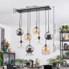 Koyoto hanging light, globe light, pendant light Amber, chrome, clear, Smoke-coloured, 8-light sources