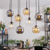 Koyoto hanging light, globe light, pendant light Amber, chrome, clear, Smoke-coloured, 8-light sources