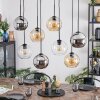 Koyoto hanging light, globe light, pendant light Amber, chrome, clear, Smoke-coloured, 8-light sources