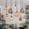 Ripoll hanging light, globe light, pendant light Amber, clear, Smoke-coloured, 8-light sources