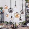 Ripoll hanging light, globe light, pendant light Amber, clear, Smoke-coloured, 8-light sources