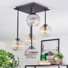 Koyoto ceiling light, globe light Amber, clear, Smoke-coloured, 5-light sources