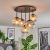 Ripoll ceiling light, globe light Amber, clear, Smoke-coloured, 5-light sources