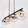 Gastor hanging light, globe light, pendant light Amber, clear, Smoke-coloured, 4-light sources