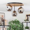 Ripoll ceiling light, globe light Ecru, black, 3-light sources