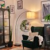 Bassagoda floor lamp, Arch lamps chrome, black, 1-light source, Fabric shade