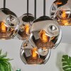 Ripoll ceiling light, globe light chrome, Smoke-coloured, 5-light sources
