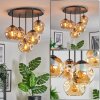 Ripoll ceiling light, globe light Amber, 5-light sources