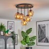 Ripoll ceiling light, globe light Amber, 5-light sources