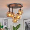 Ripoll ceiling light, globe light Amber, 5-light sources