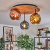 Ripoll ceiling light, globe light Ecru, black, 3-light sources