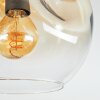 Ripoll ceiling light, globe light Amber, clear, 5-light sources