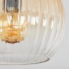 Koyoto ceiling light, globe light 37 cm Amber, clear, Smoke-coloured, 5-light sources