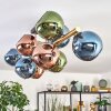 Koyoto ceiling light, globe light gold, black, 10-light sources