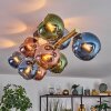 Koyoto ceiling light, globe light gold, black, 10-light sources