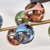 Koyoto ceiling light, globe light gold, black, 10-light sources