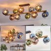 Koyoto ceiling light, globe light gold, black, 10-light sources