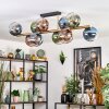 Koyoto ceiling light, globe light gold, black, 10-light sources